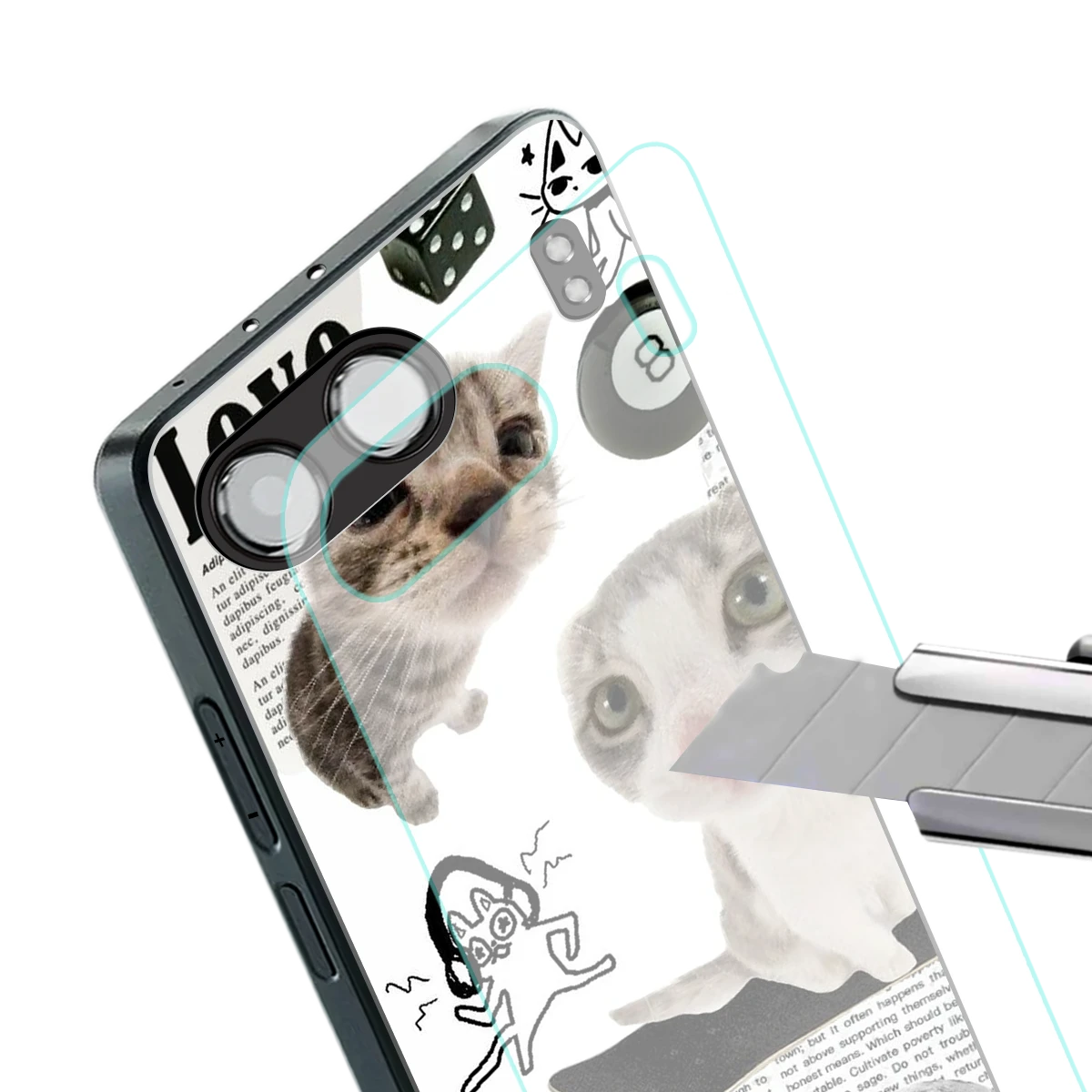 Purrfect Patchwork stylish phone case for oneplus nord 4 | glossy glass and slim fit