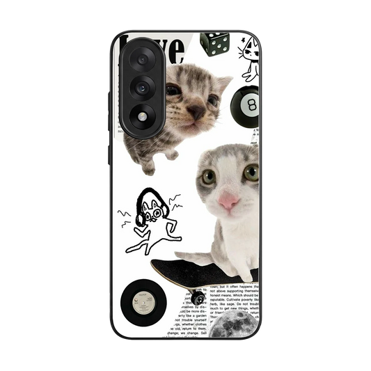 Purrfect Patchwork back phone cover | glass case for oneplus nord 5