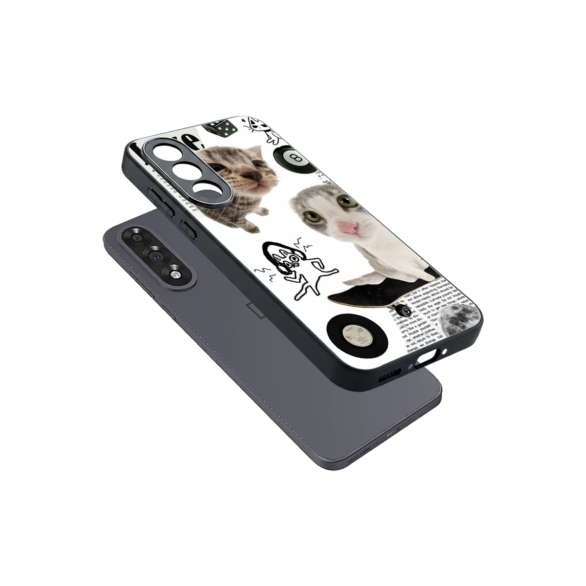 Purrfect Patchwork sleek oneplus nord 5 cover with tempered glass back and TPU edges