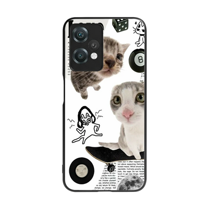 Purrfect Patchwork back phone cover | glass case for oneplus nord ce 2 lite