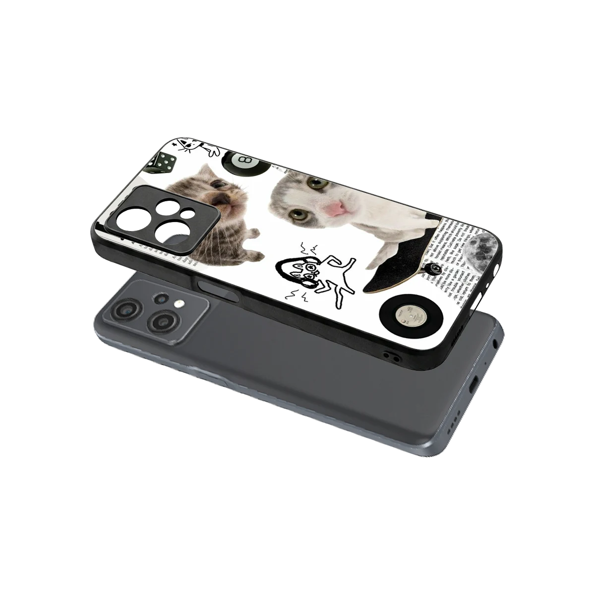 Purrfect Patchwork sleek oneplus nord ce 2 lite cover with tempered glass back and TPU edges