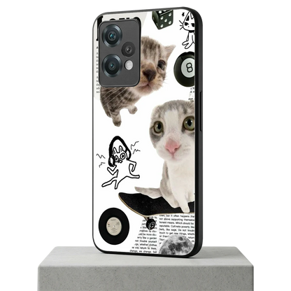 Purrfect Patchwork oneplus nord ce 2 lite mobile cover | shockproof glass phone case