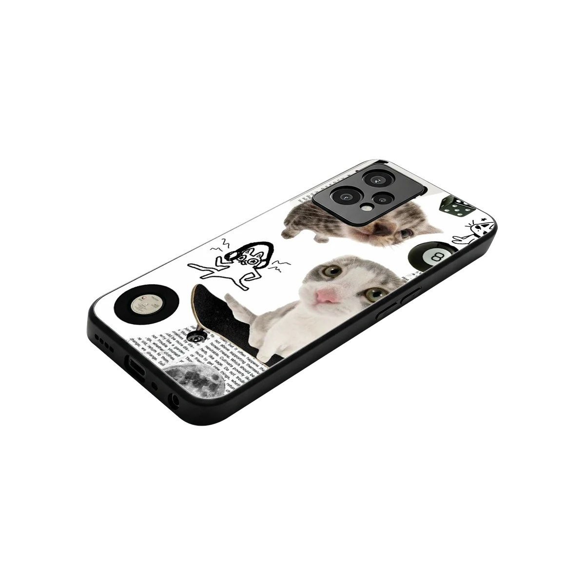 Purrfect Patchwork stylish phone case for oneplus nord ce 2 lite | glossy glass and slim fit