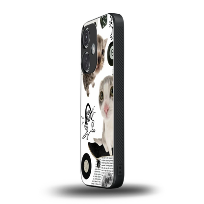 Purrfect Patchwork oneplus nord ce 3 mobile cover | shockproof glass phone case