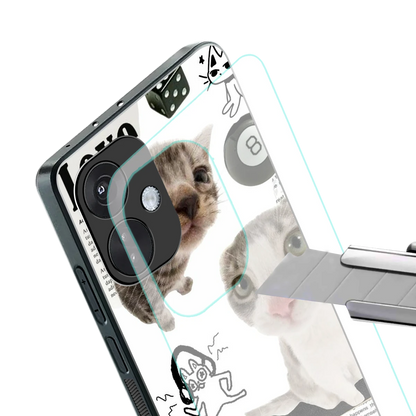 Purrfect Patchwork stylish phone case for oneplus nord ce 3 | glossy glass and slim fit