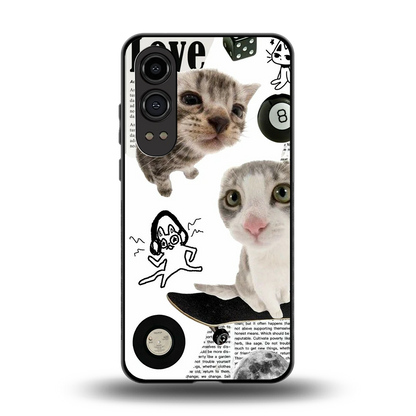 Purrfect Patchwork back phone cover | glass case for oneplus nord ce 4 lite