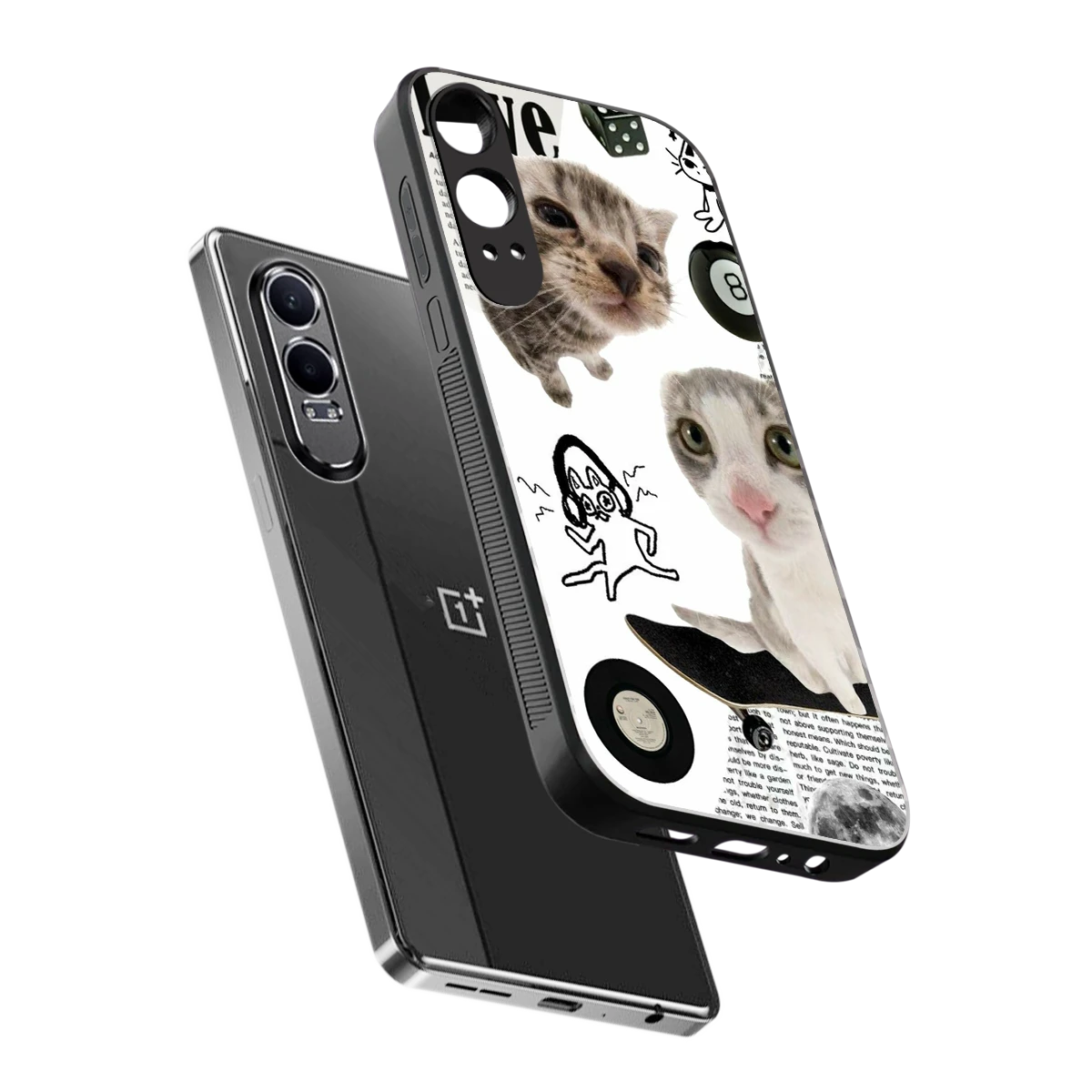 Purrfect Patchwork sleek oneplus nord ce 4 lite cover with tempered glass back and TPU edges