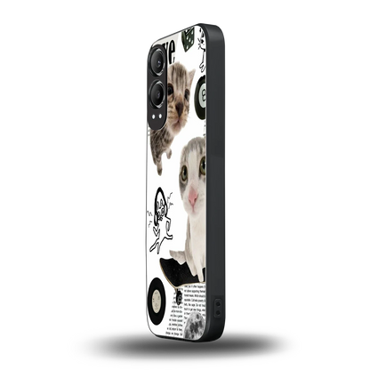 Purrfect Patchwork oneplus nord ce 4 lite mobile cover | shockproof glass phone case