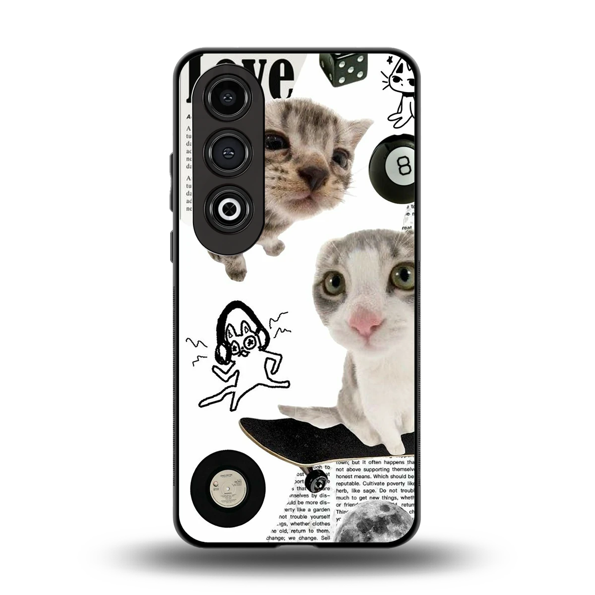 Purrfect Patchwork back phone cover | glass case for oneplus nord ce 4
