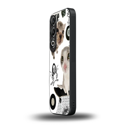 Purrfect Patchwork oneplus nord ce 4 mobile cover | shockproof glass phone case