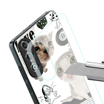 Purrfect Patchwork stylish phone case for oneplus nord ce 4 | glossy glass and slim fit