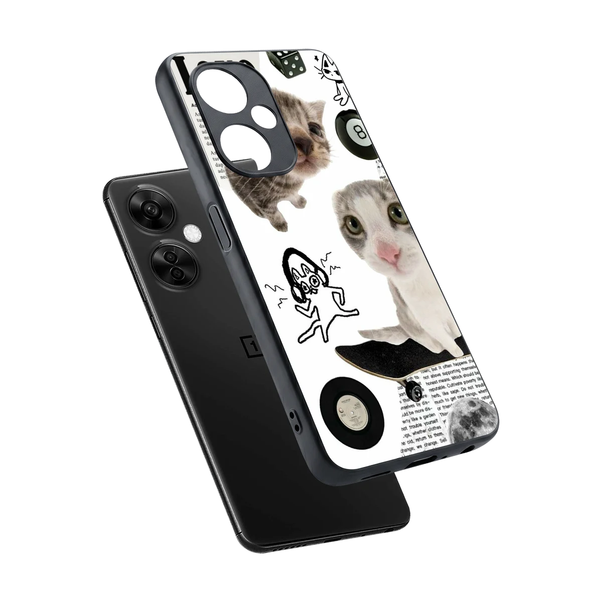 Purrfect Patchwork sleek oneplus nord ce 3 lite cover with tempered glass back and TPU edges