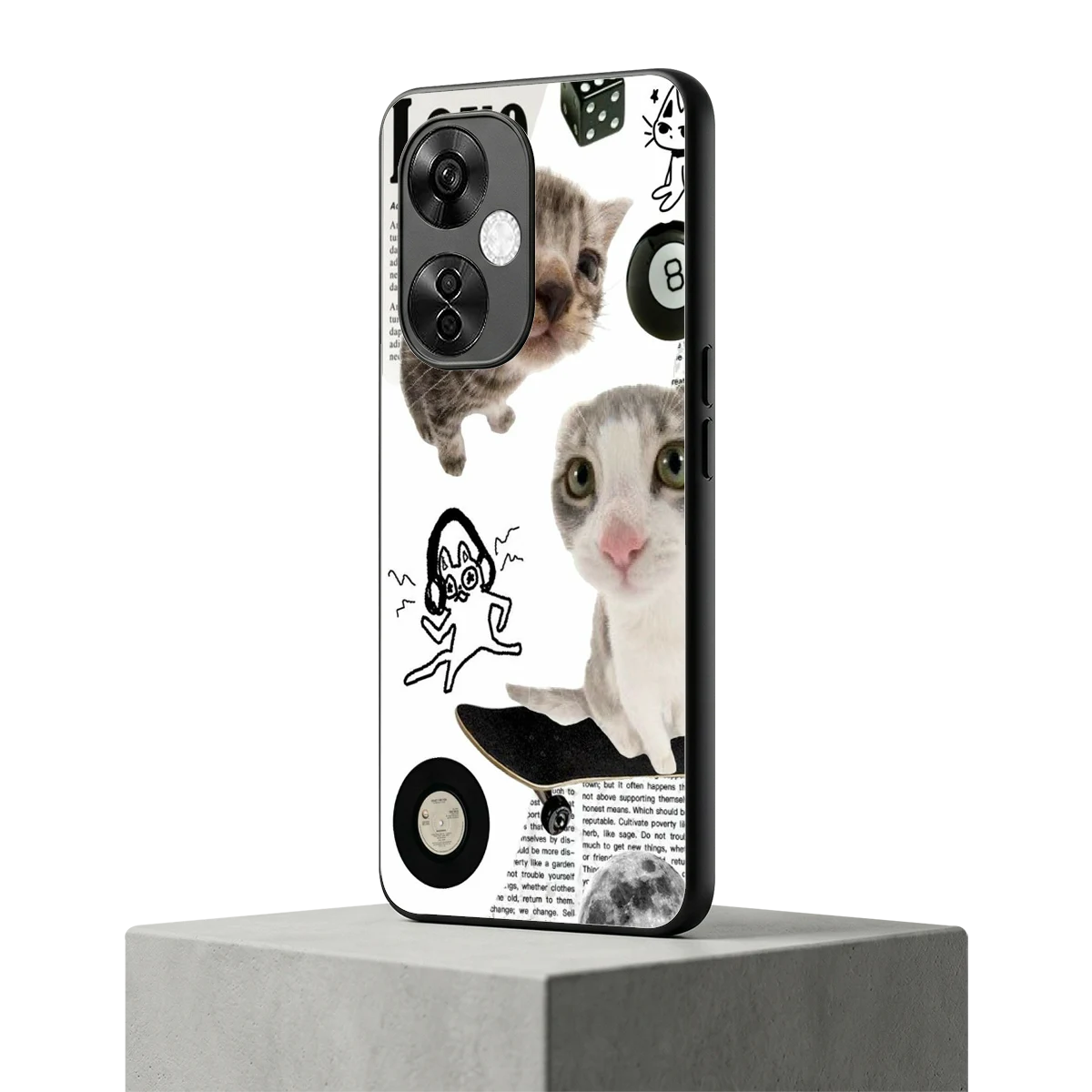 Purrfect Patchwork oneplus nord ce 3 lite mobile cover | shockproof glass phone case
