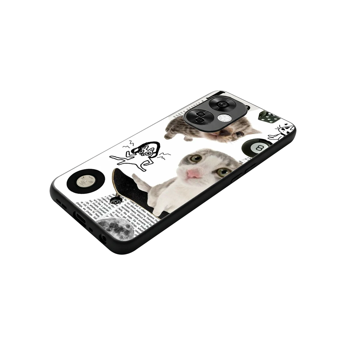 Purrfect Patchwork stylish phone case for oneplus nord ce 3 lite | glossy glass and slim fit
