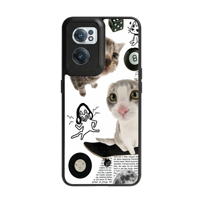 Purrfect Patchwork back phone cover | glass case for oneplus nord ce 2