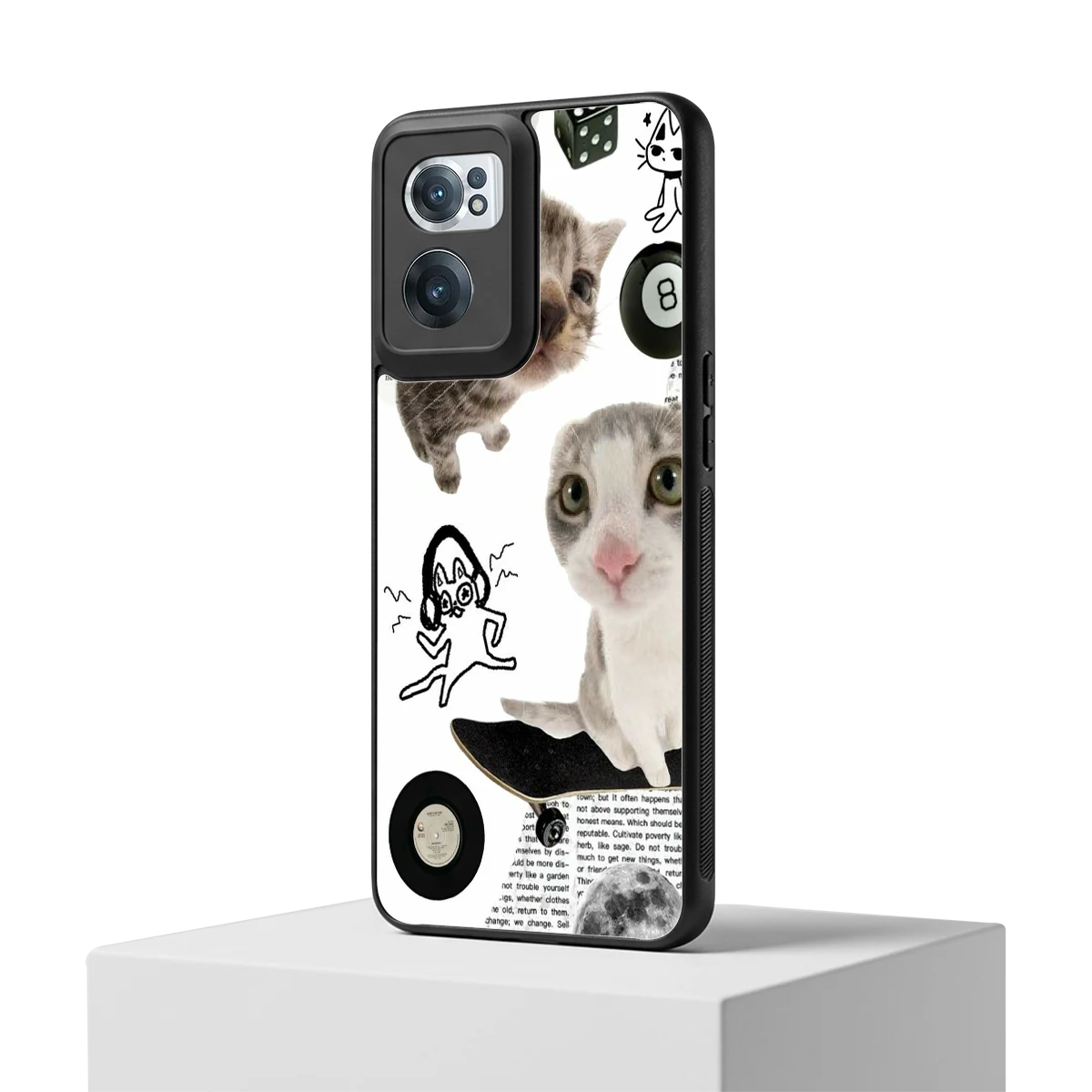 Purrfect Patchwork oneplus nord ce 2 mobile cover | shockproof glass phone case