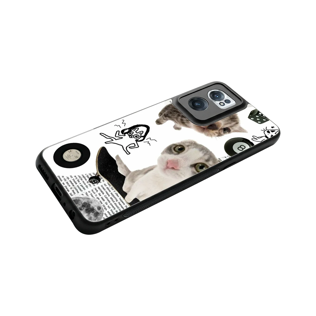 Purrfect Patchwork stylish phone case for oneplus nord ce 2 | glossy glass and slim fit