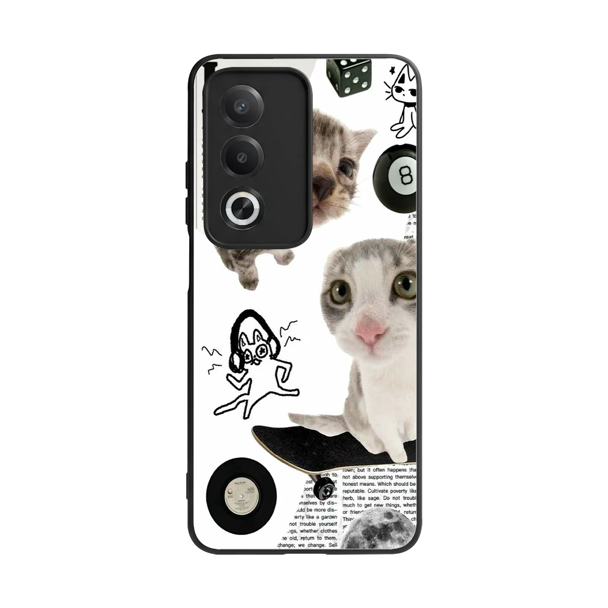 Purrfect Patchwork back phone cover | glass case for oppo a3 pro