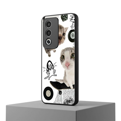 Purrfect Patchwork oppo a3 pro mobile cover | shockproof glass phone case