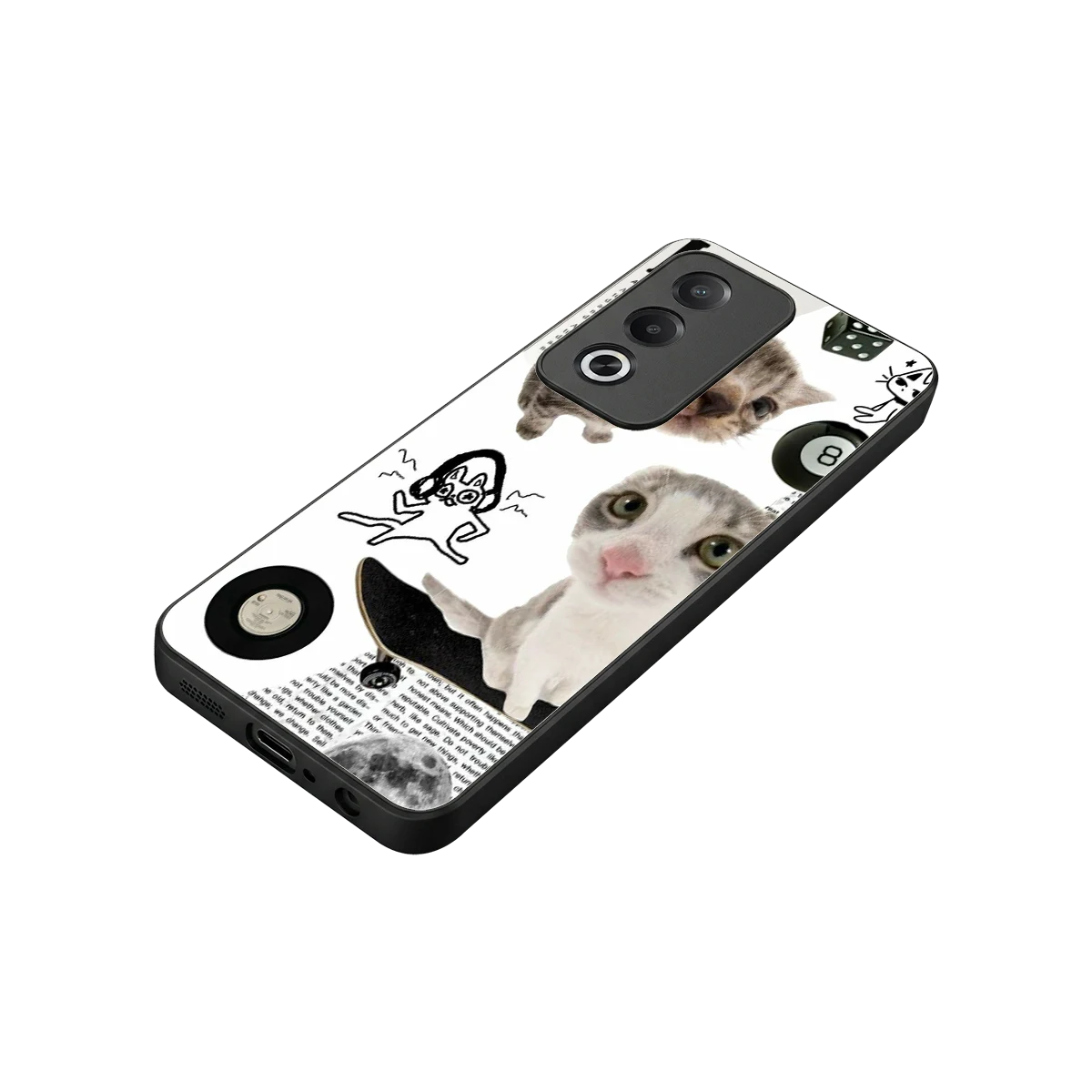 Purrfect Patchwork stylish phone case for oppo a3 pro | glossy glass and slim fit