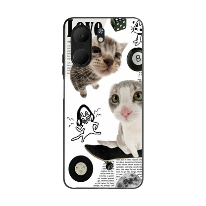 Purrfect Patchwork back phone cover | glass case for oppo a5x 5g