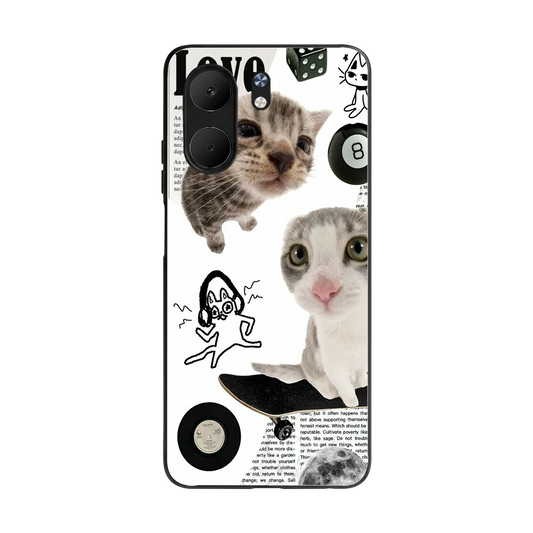 Purrfect Patchwork back phone cover | glass case for oppo a5x 5g