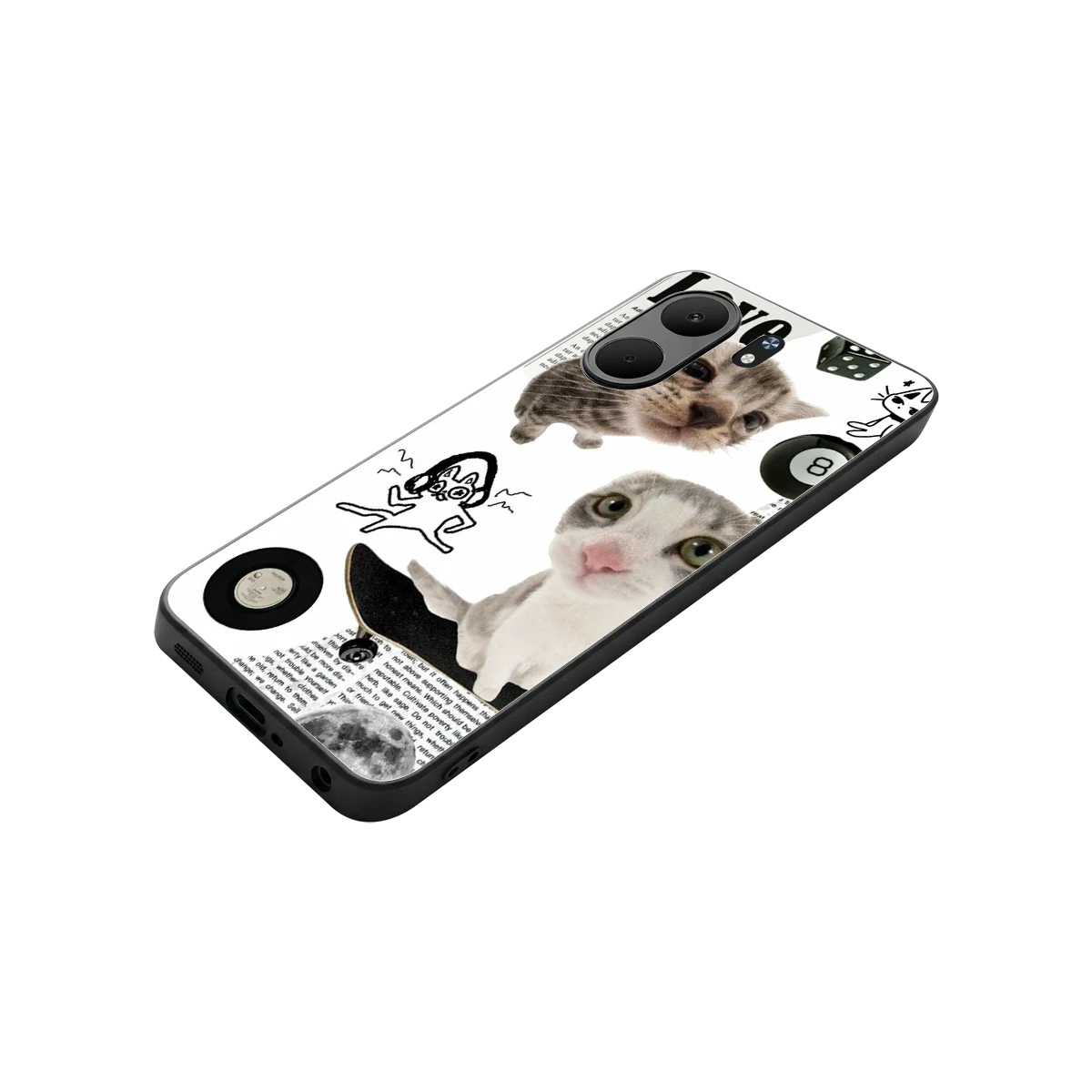 Purrfect Patchwork stylish phone case for oppo a5x 5g | glossy glass and slim fit