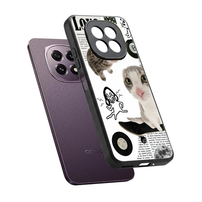 Purrfect Patchwork sleek oppo f29 5g cover with tempered glass back and TPU edges