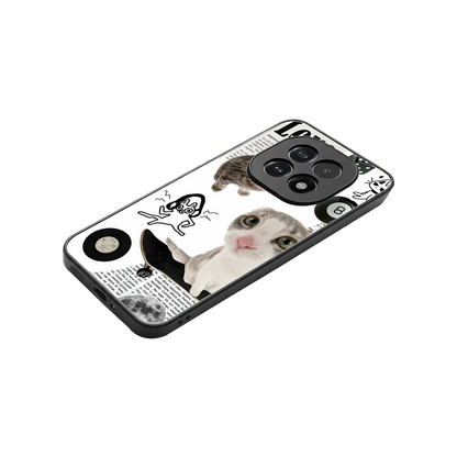 Purrfect Patchwork stylish phone case for oppo f29 5g | glossy glass and slim fit