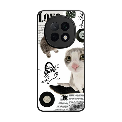 Purrfect Patchwork back phone cover | glass case for oppo f29 pro 5g