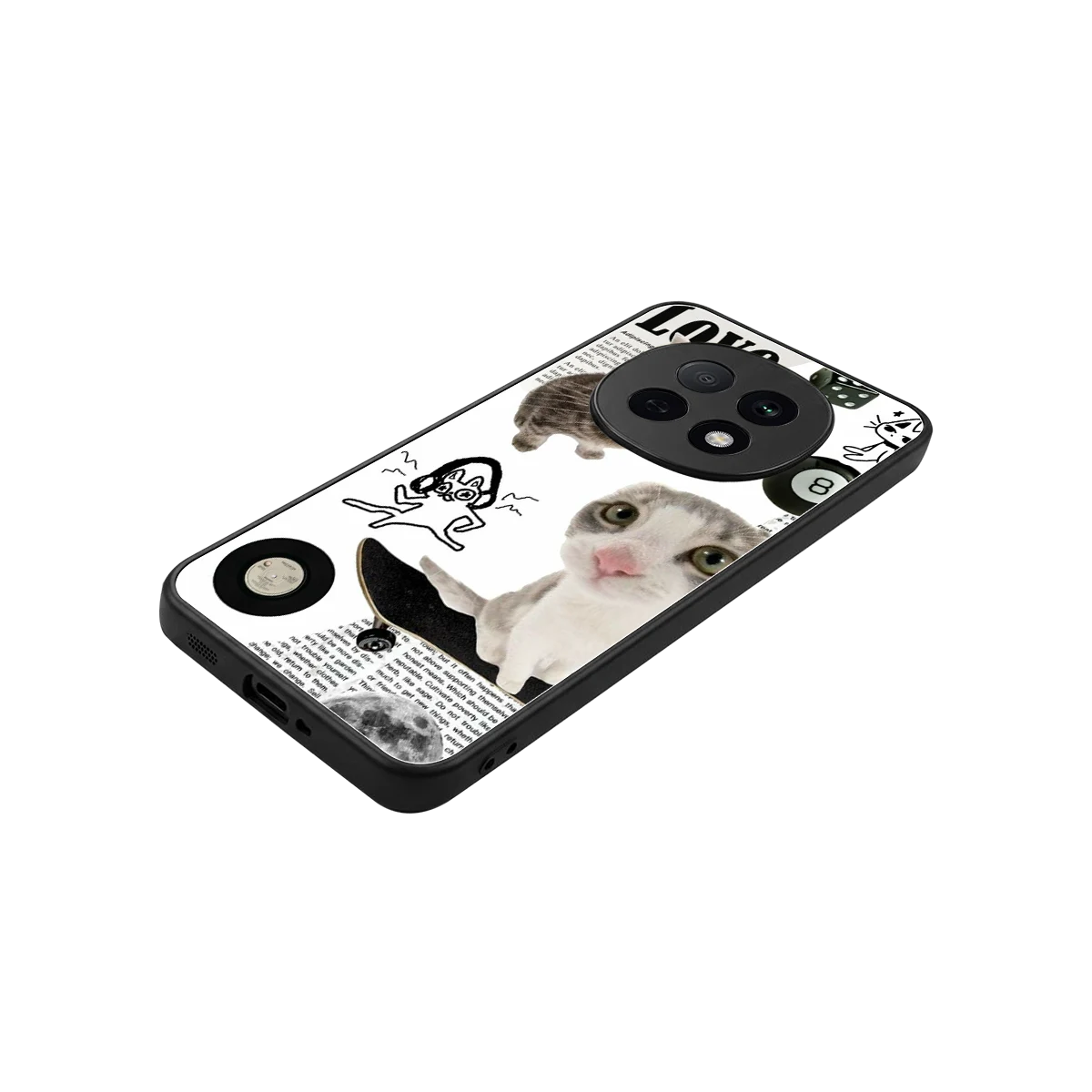 Purrfect Patchwork stylish phone case for oppo f29 pro 5g | glossy glass and slim fit