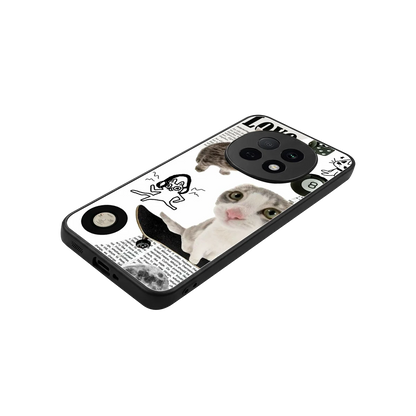 Purrfect Patchwork stylish phone case for oppo f29 pro 5g | glossy glass and slim fit