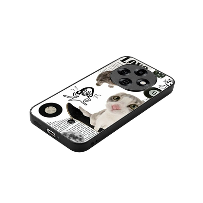 Purrfect Patchwork stylish phone case for oppo f31 pro 5g | glossy glass and slim fit