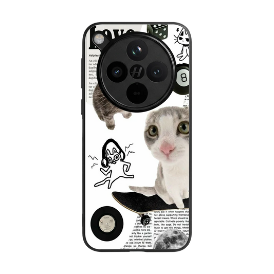Purrfect Patchwork back phone cover | glass case for oppo find x8