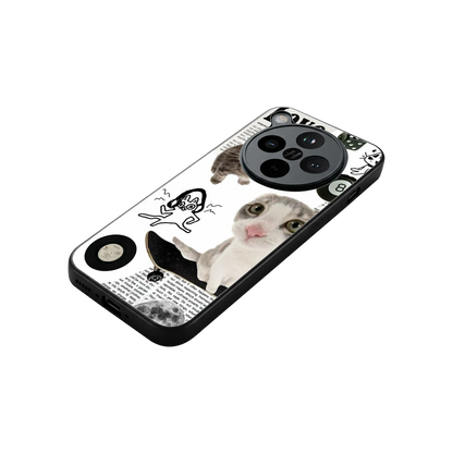 Purrfect Patchwork stylish phone case for oppo find x8 | glossy glass and slim fit