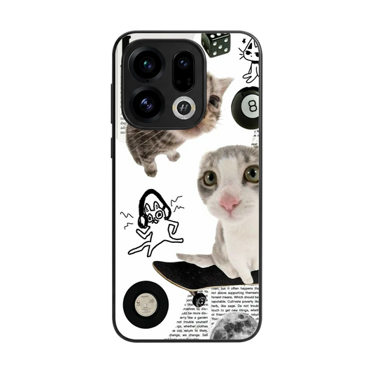 Purrfect Patchwork back phone cover | glass case for oppo find x9
