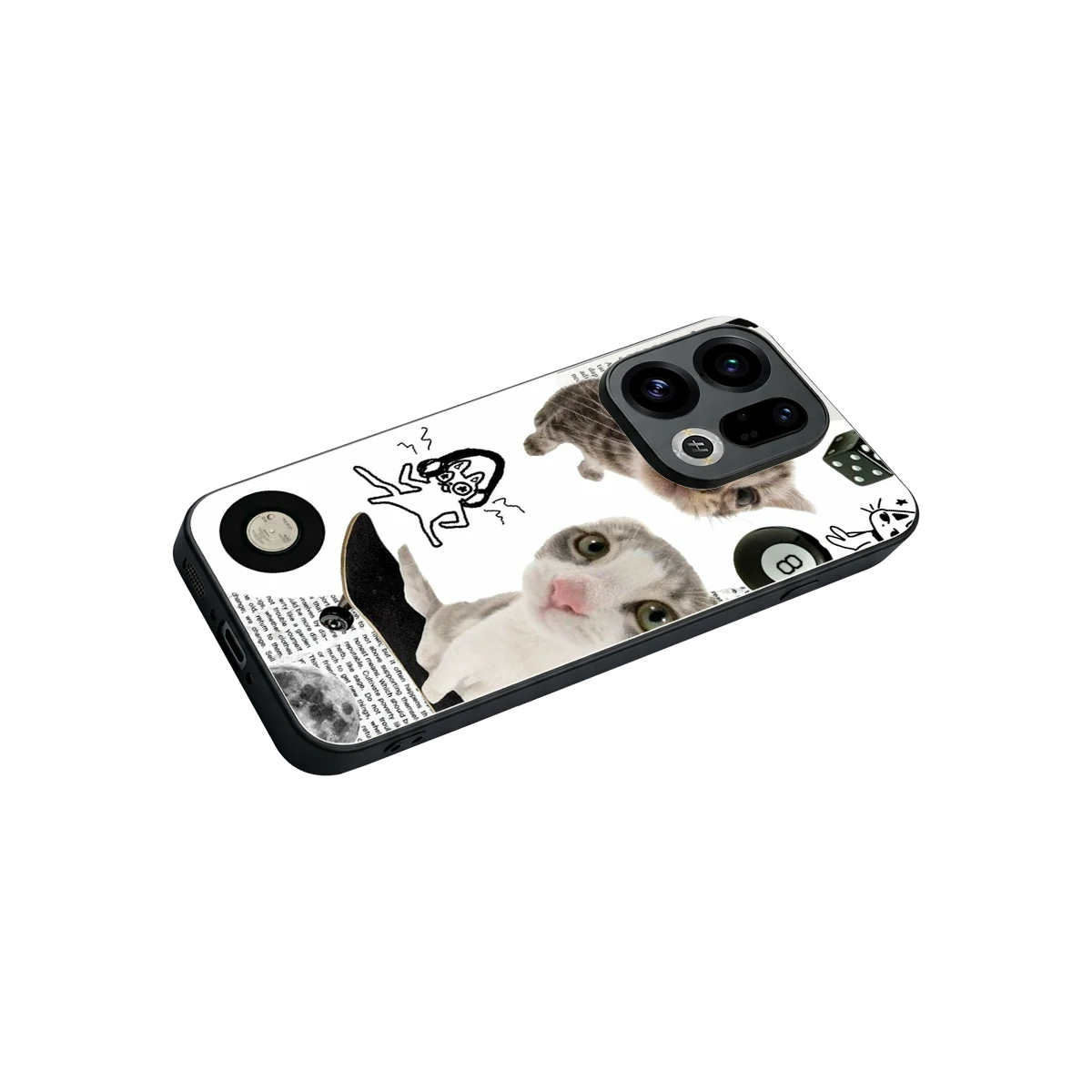 Purrfect Patchwork stylish phone case for oppo find x9 | glossy glass and slim fit