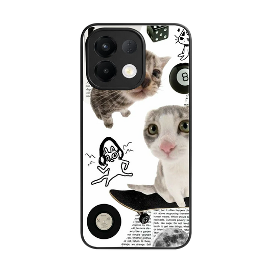 Purrfect Patchwork back phone cover | glass case for oppo k13 5g