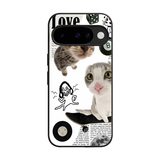 Purrfect Patchwork back phone cover | glass case for google pixel 10