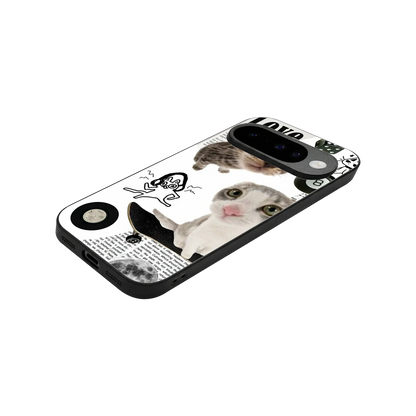 Purrfect Patchwork stylish phone case for google pixel 10 | glossy glass and slim fit