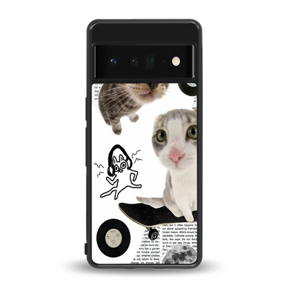 Purrfect Patchwork back phone cover | glass case for google pixel 6 pro
