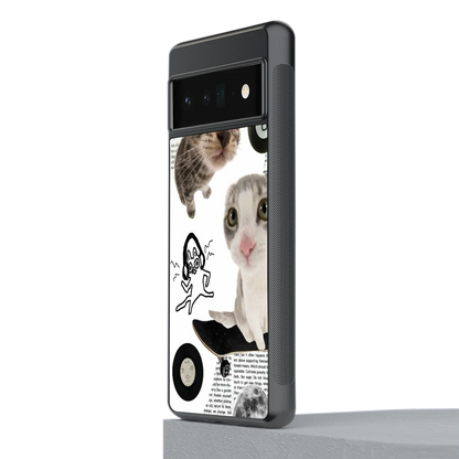 Purrfect Patchwork stylish phone case for google pixel 6 pro | glossy glass and slim fit