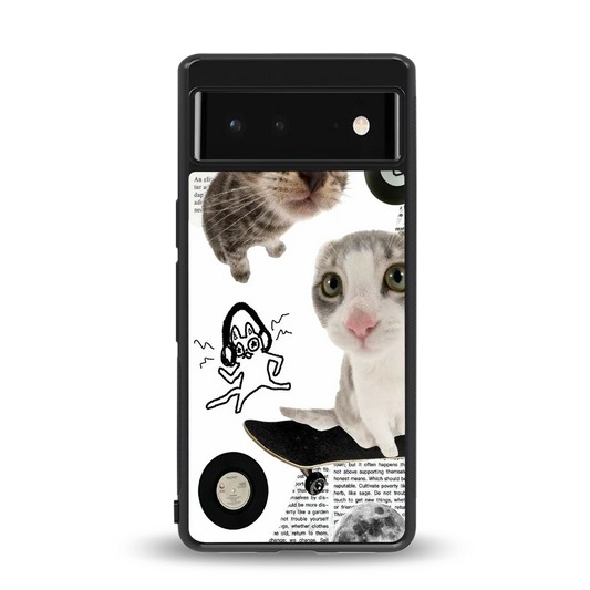 Purrfect Patchwork back phone cover | glass case for google pixel 6