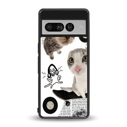 Purrfect Patchwork back phone cover | glass case for google pixel 7 pro