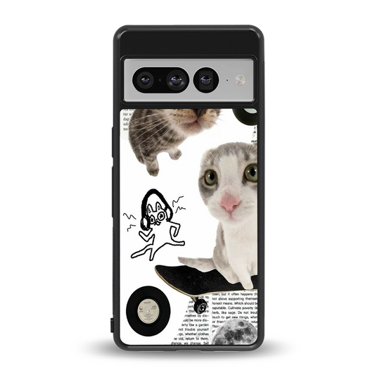 Purrfect Patchwork back phone cover | glass case for google pixel 7 pro