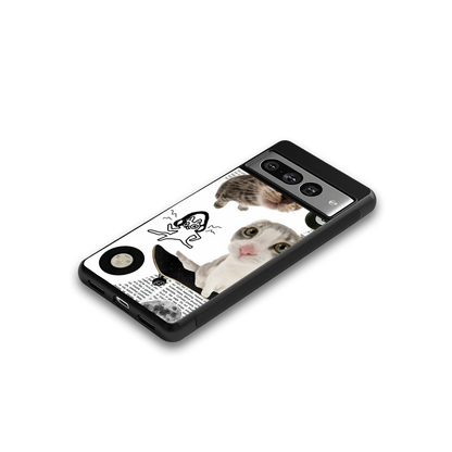 Purrfect Patchwork google pixel 7 pro mobile cover | shockproof glass phone case