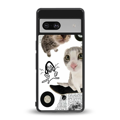 Purrfect Patchwork back phone cover | glass case for google pixel 7a