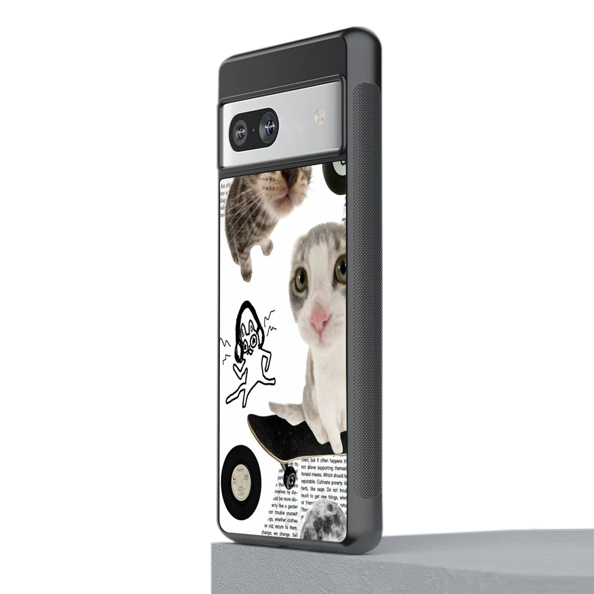 Purrfect Patchwork stylish phone case for google pixel 7a | glossy glass and slim fit