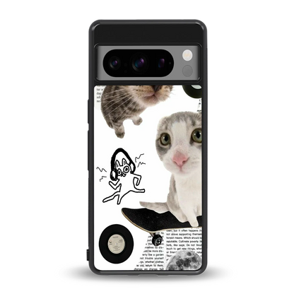 Purrfect Patchwork back phone cover | glass case for google pixel 8 pro