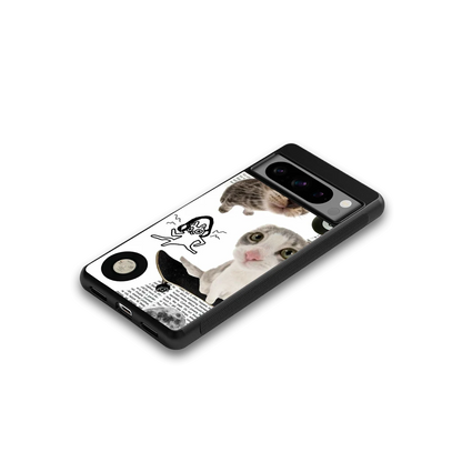 Purrfect Patchwork google pixel 8 pro mobile cover | shockproof glass phone case